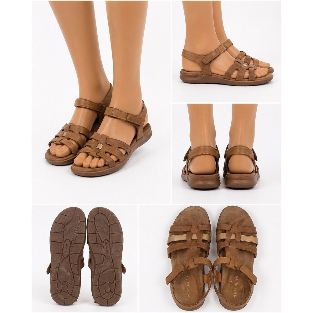 Easy spirit Leather sandals size 7 Women's Adjustable Casual All Man Made Materi